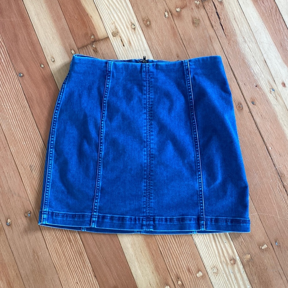 Free People‎ Stretch Denim Mini Skirt Size 12